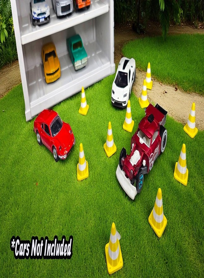 Sentosa Miniature Traffic Cones, Yellow with White Strips, Stackable, Pack of 10, Mini Size - Image 2